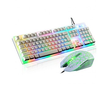 2400Dpi Wired USB  Game Keyboard & Mouse Suit For Desktop With LED  